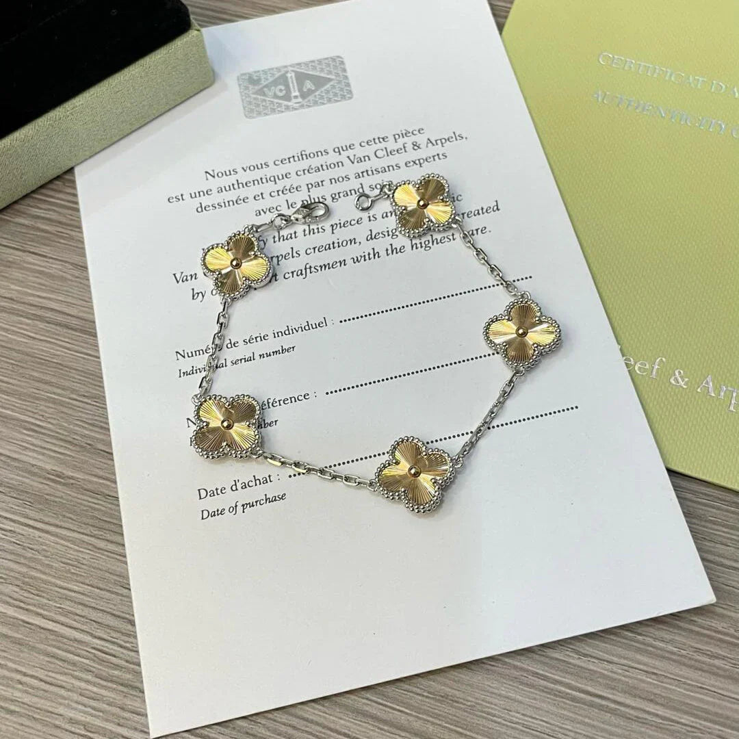 [RAFFINE] CLOVER 5 MOTIF LASER BRACELET COLLECTION