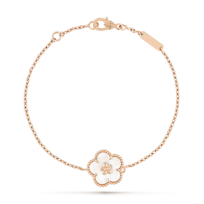 [RAFFINE]LUCKY WHITE MOP PLUM BLOSSOM  BRACELET
