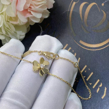 [Raffine]FRIVOLE GOLD FLOWER PINK MALACHITE BRACELET