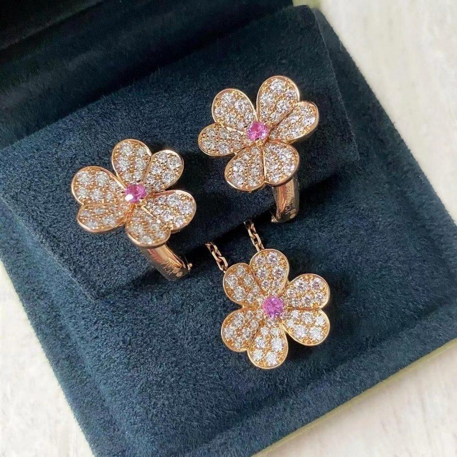 [RAFFINE]FRIVOLE ROSE GOLD FLOWER DIAMOND NECKLACE