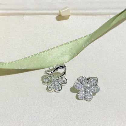 [RAFFINE]FRIVOLE SILVER FLOWER DIAMOND EARRINGS