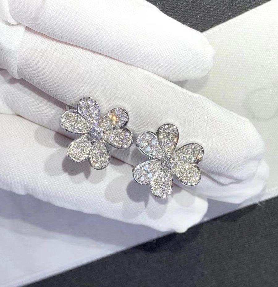 [RAFFINE]FRIVOLE SILVER FLOWER DIAMOND EARRINGS