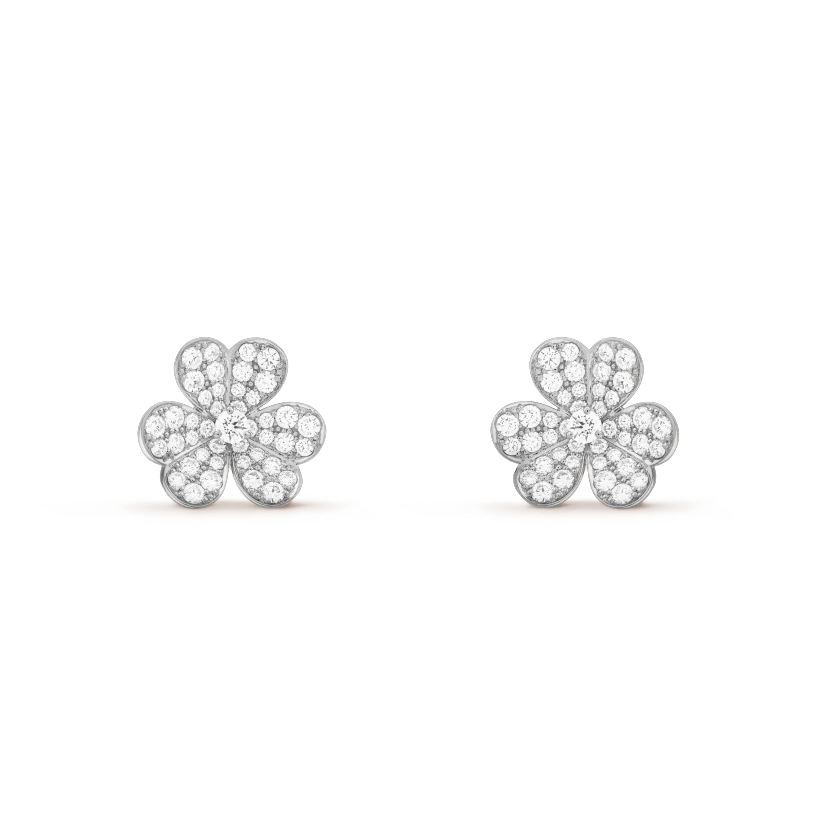 [RAFFINE]FRIVOLE SILVER FLOWER DIAMOND EARRINGS