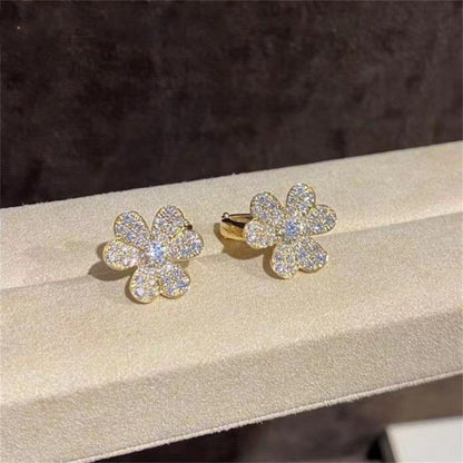 [RAFFINE]FRIVOLE GOLD FLOWER DIAMOND EARRINGS