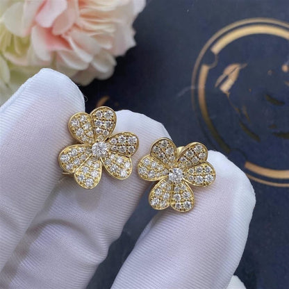 [RAFFINE]FRIVOLE GOLD FLOWER DIAMOND EARRINGS