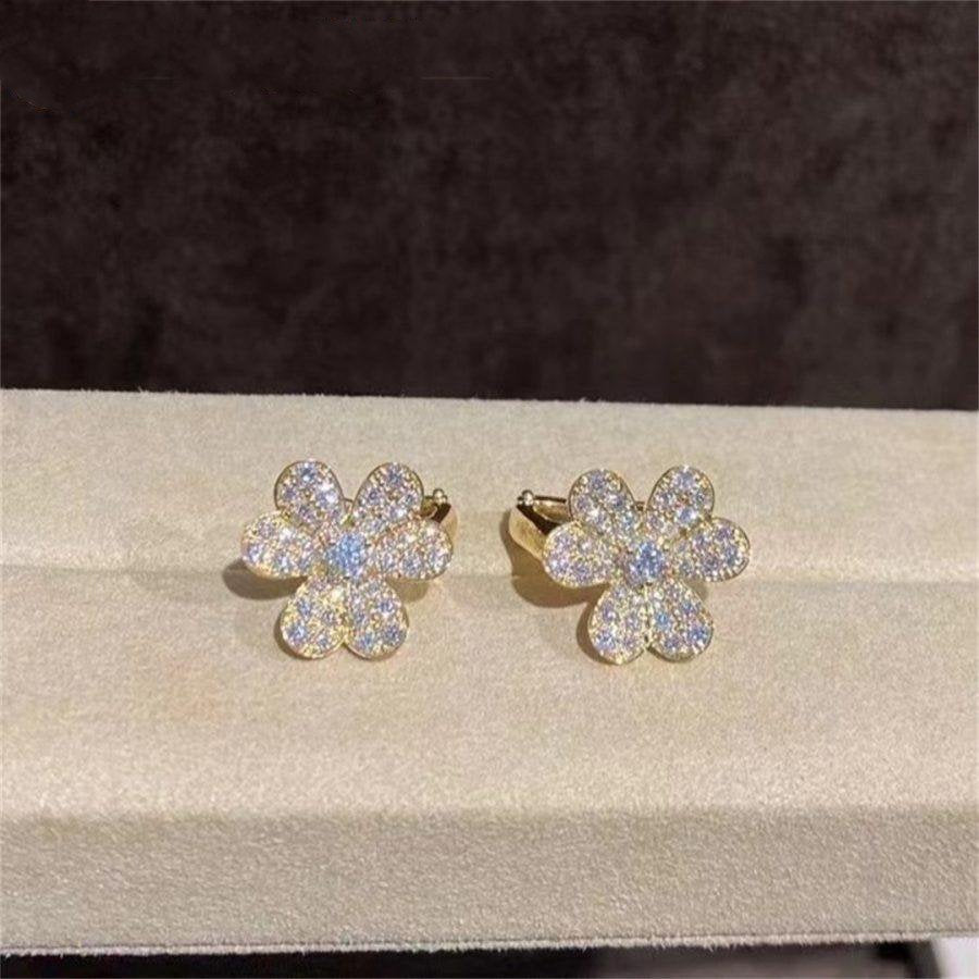 [RAFFINE]FRIVOLE GOLD FLOWER DIAMOND EARRINGS