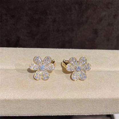 [RAFFINE]FRIVOLE GOLD FLOWER DIAMOND EARRINGS