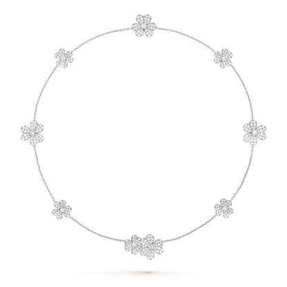 [RAFFINE]FRIVOLE SILVER 9 FLOWERS NECKLACE