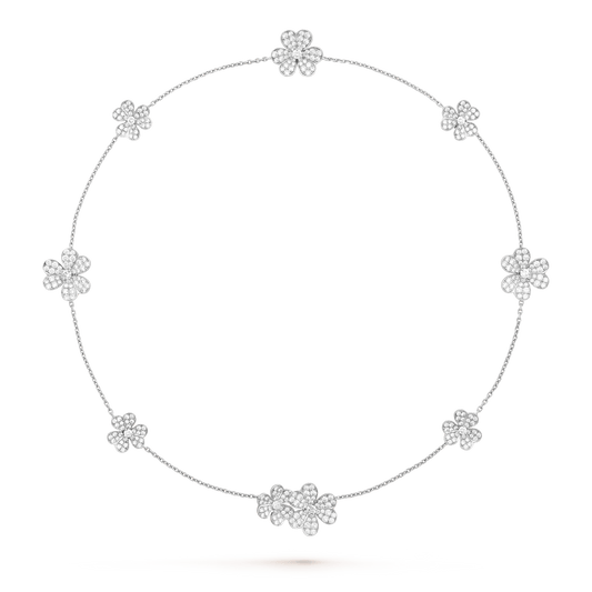 [RAFFINE]FRIVOLE SILVER 9 FLOWERS NECKLACE