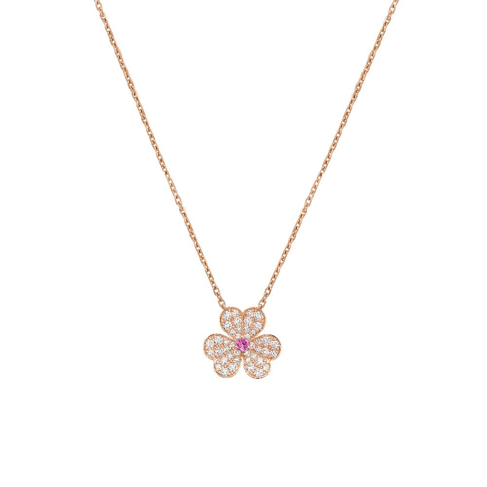 [RAFFINE]FRIVOLE ROSE GOLD FLOWER DIAMOND NECKLACE
