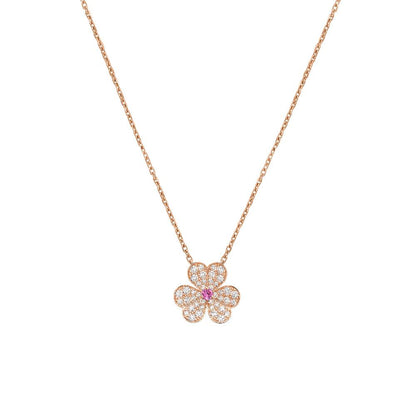 [RAFFINE]FRIVOLE ROSE GOLD FLOWER DIAMOND NECKLACE