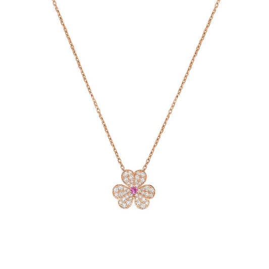 [RAFFINE]FRIVOLE ROSE GOLD FLOWER DIAMOND NECKLACE