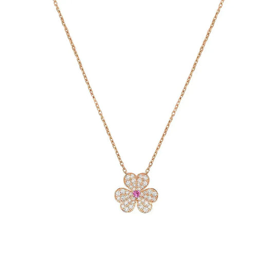 [RAFFINE]FRIVOLE ROSE GOLD FLOWER DIAMOND NECKLACE