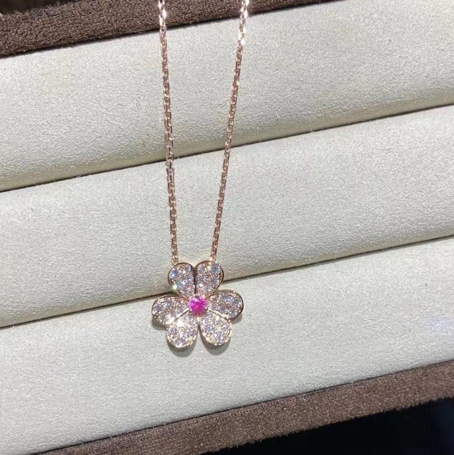 [RAFFINE]FRIVOLE ROSE GOLD FLOWER DIAMOND NECKLACE