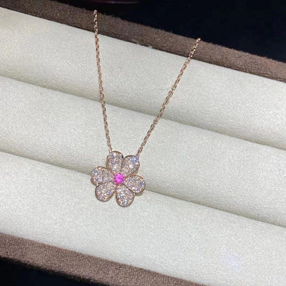 [RAFFINE]FRIVOLE ROSE GOLD FLOWER DIAMOND NECKLACE