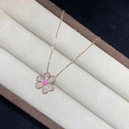[RAFFINE]FRIVOLE ROSE GOLD FLOWER DIAMOND NECKLACE