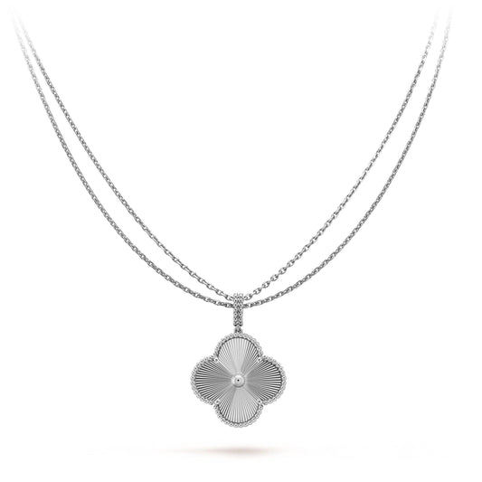 [RAFFINE]CLOVER 25MM SILVER BIG CLOVER NECKLACE