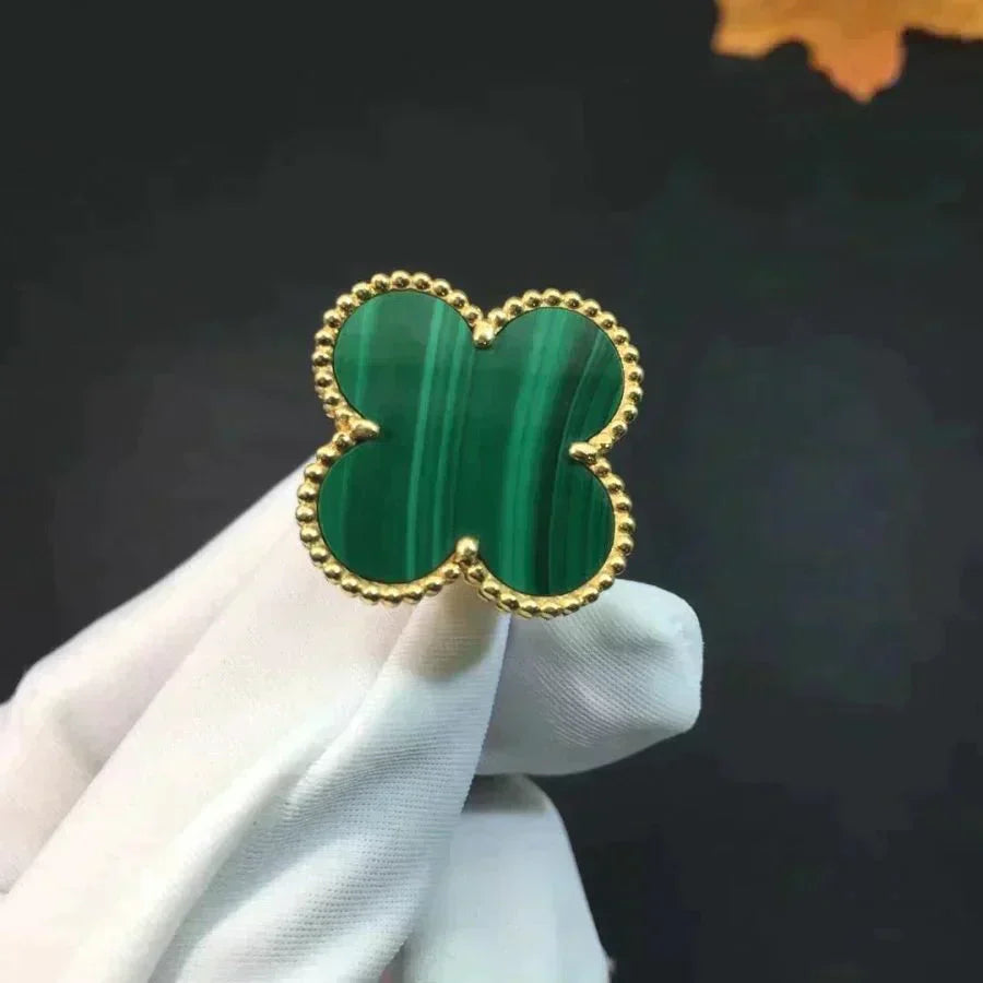 [RAFFINE]CLOVER MALACHITE RING