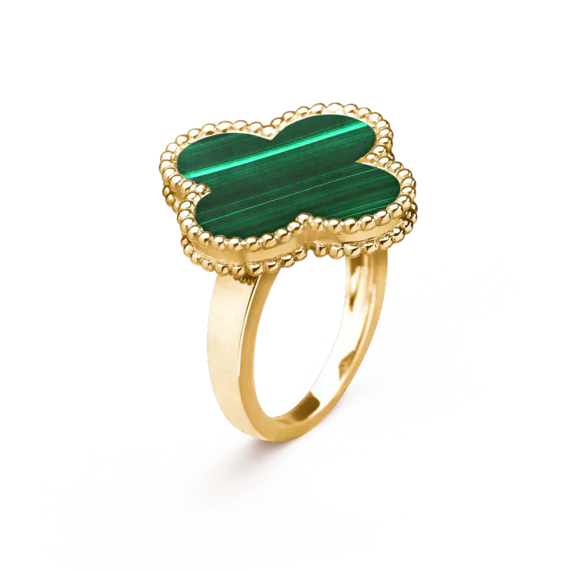 [RAFFINE]CLOVER MALACHITE RING