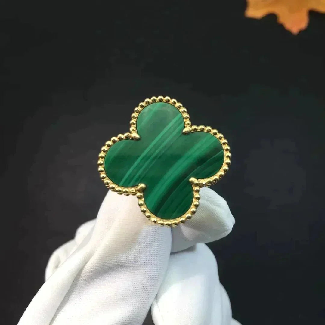 [RAFFINE]CLOVER MALACHITE RING