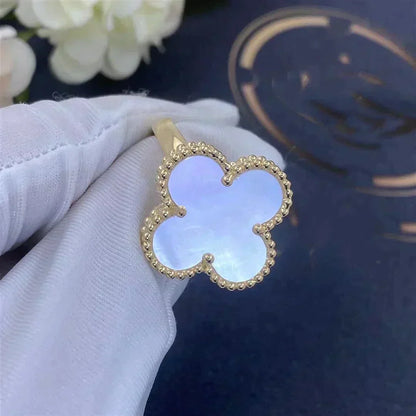 [RAFFINE]CLOVER WHITE MOP RING