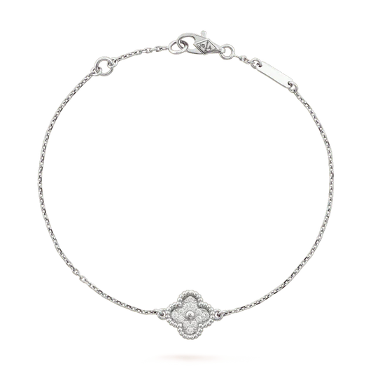 [RAFFINE]CLOVER  SINGLE FLOWER BRACELET SILVER