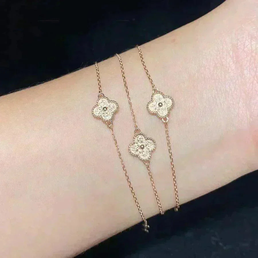 [RAFFINE]PULSERA DE TRÉBOL DE UNA SOLA FLOR