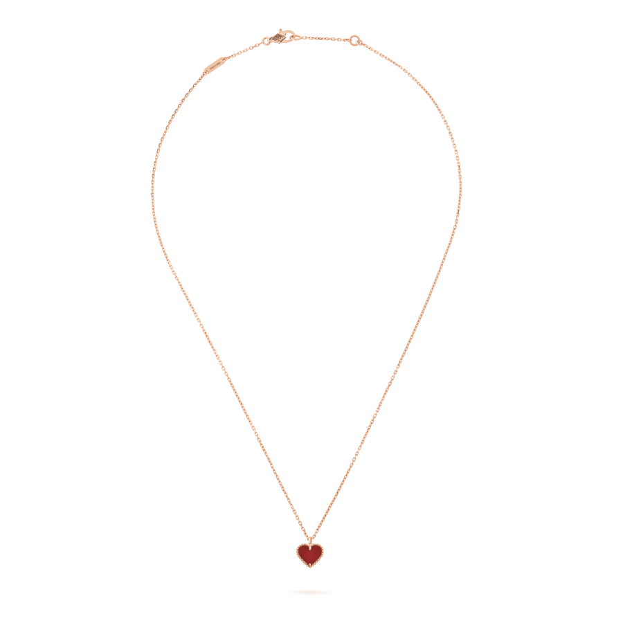 [RAFFINE]SWEET CLOVER CARNELIAN HEART NECKLACE