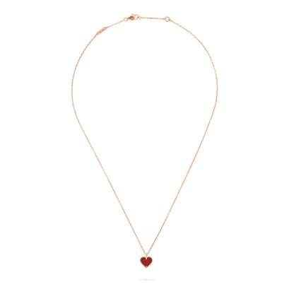 [RAFFINE]SWEET CLOVER CARNELIAN HEART NECKLACE