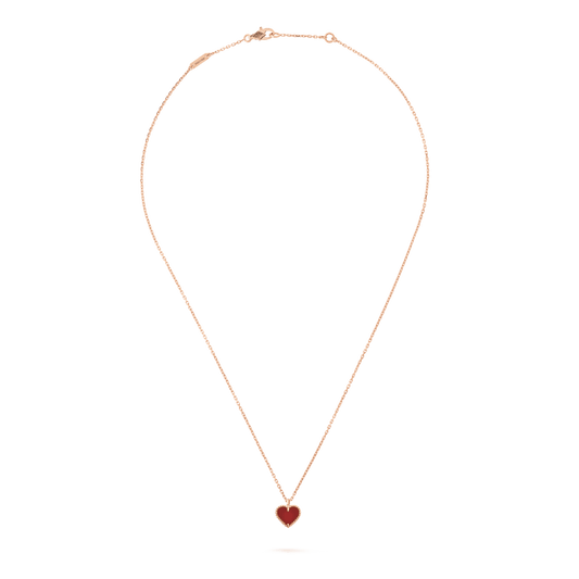 [RAFFINE]SWEET CLOVER CARNELIAN HEART NECKLACE