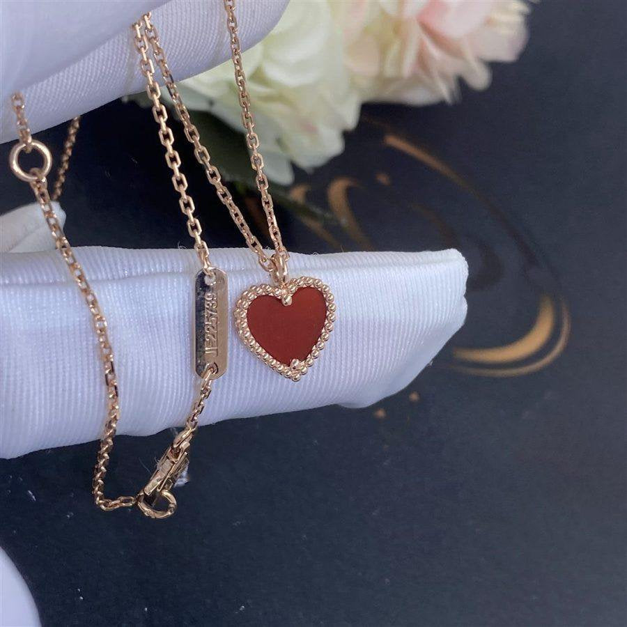 [RAFFINE]SWEET CLOVER CARNELIAN HEART NECKLACE