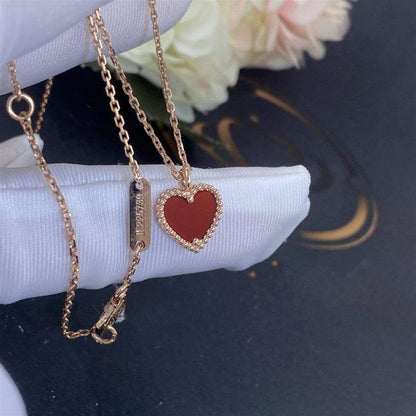 [RAFFINE]SWEET CLOVER CARNELIAN HEART NECKLACE