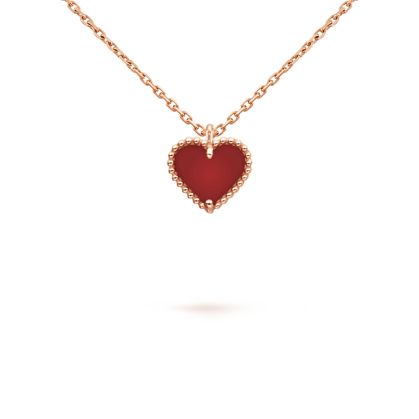 [RAFFINE]SWEET CLOVER CARNELIAN HEART NECKLACE