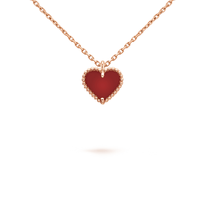 [RAFFINE]SWEET CLOVER CARNELIAN HEART NECKLACE