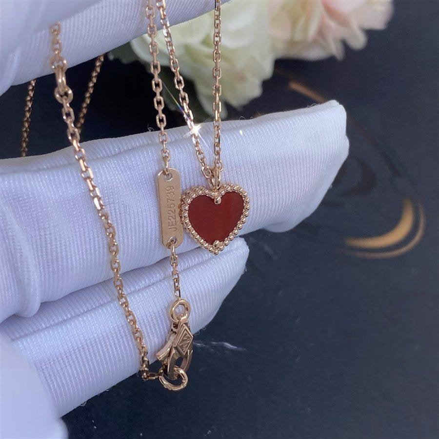 [RAFFINE]SWEET CLOVER CARNELIAN HEART NECKLACE