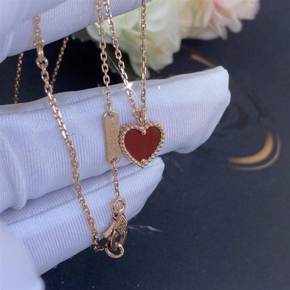 [RAFFINE]SWEET CLOVER CARNELIAN HEART NECKLACE