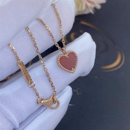 [RAFFINE]SWEET CLOVER CARNELIAN HEART NECKLACE