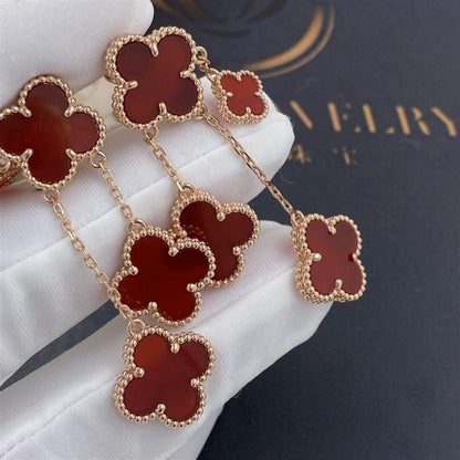 [Raffine]CLOVER OHRRINGE KARNEOL 4 MOTIVE ROSA GOLD