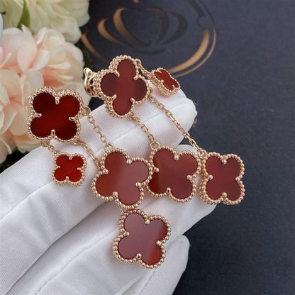 [Raffine]CLOVER OHRRINGE KARNEOL 4 MOTIVE ROSA GOLD
