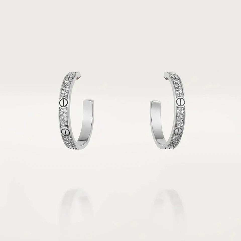 [Raffine]LOVE EARRINGS 3.6MM DIAMOND PAVED