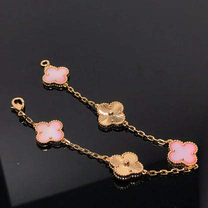 [RAFFINE] CLOVER 5 MOTIFS  PINK MOP BRACELET COLLECTION