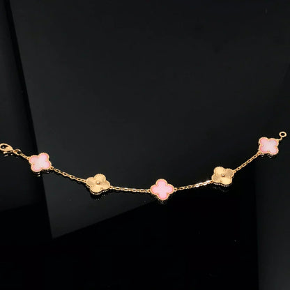 [RAFFINE] CLOVER 5 MOTIFS  PINK MOP BRACELET COLLECTION