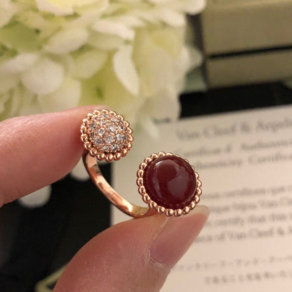 [RAFFINE]PERLEE COULEURS DIAMANTES ORO ROSA ENTRE EL ANILLO DEL DEDO