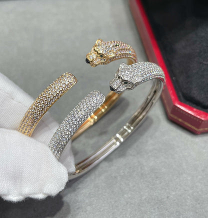 [RAFFINE]PANTHERE PULSERA ABIERTA CON DIAMANTES