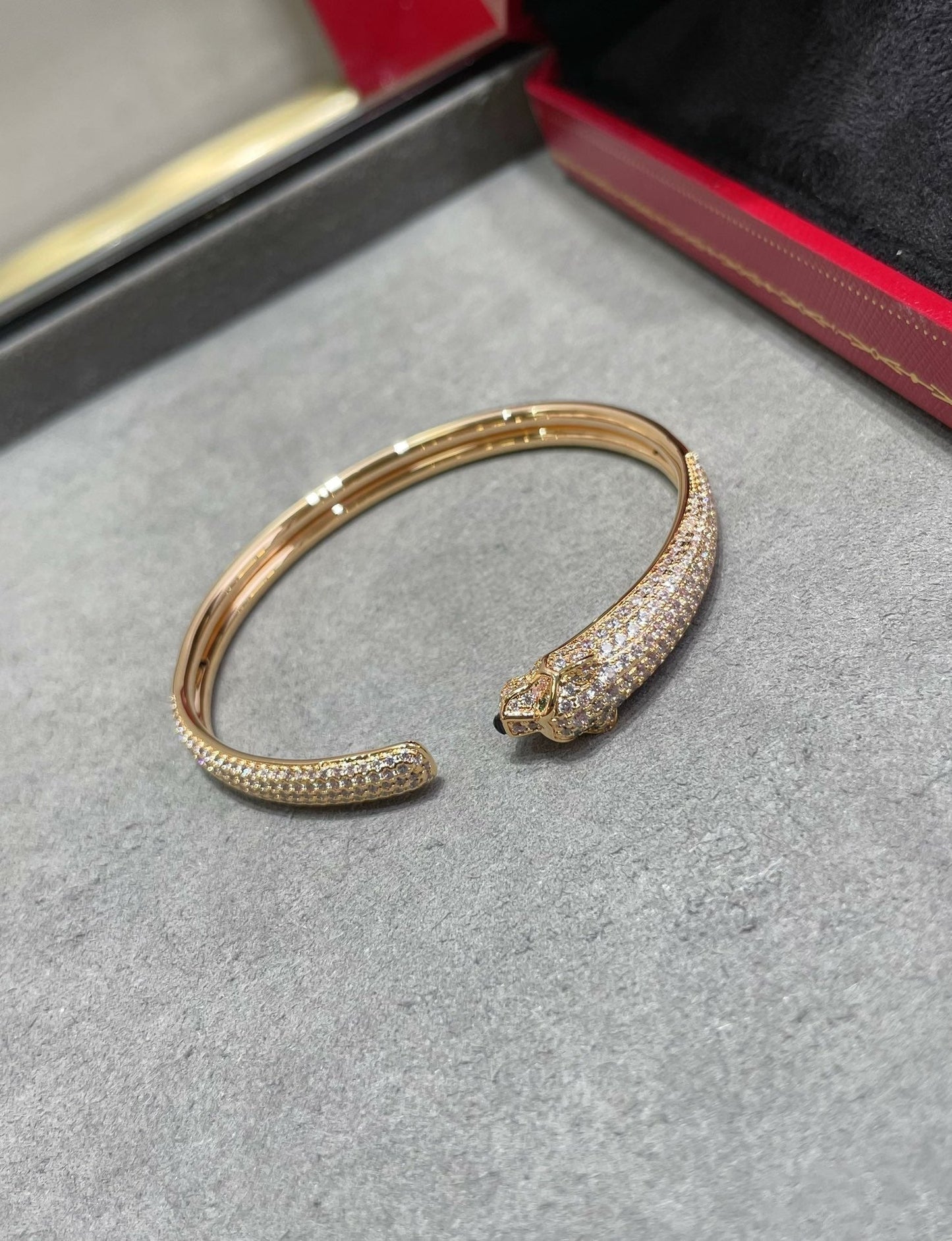 [RAFFINE]PANTHERE PULSERA ABIERTA CON DIAMANTES