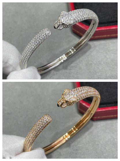 [RAFFINE]PANTHERE PULSERA ABIERTA CON DIAMANTES