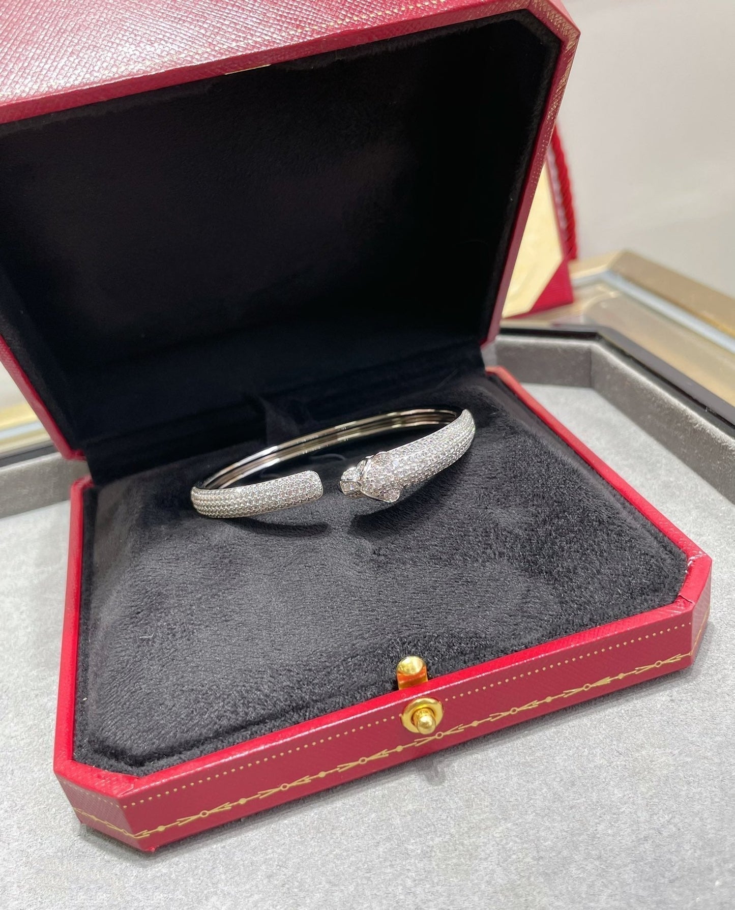 [RAFFINE]PANTHERE PULSERA ABIERTA CON DIAMANTES