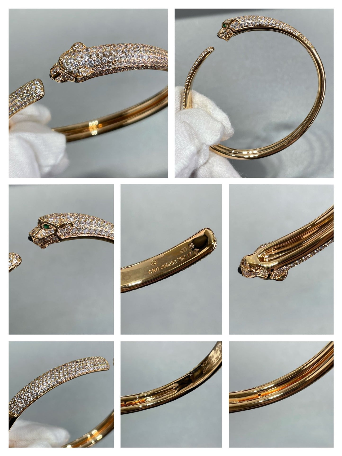 [RAFFINE]PANTHERE PULSERA ABIERTA CON DIAMANTES