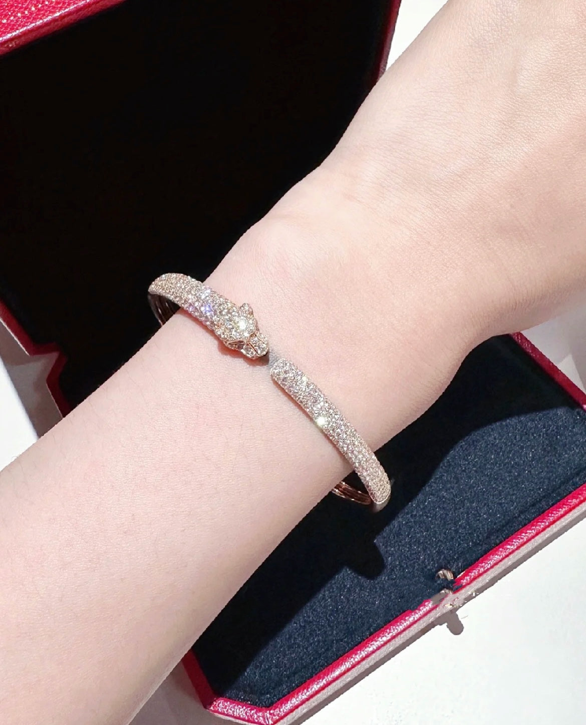 [RAFFINE]PANTHERE PULSERA ABIERTA CON DIAMANTES