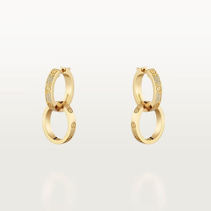 [Raffine]LOVE 3.3MM DANGLE HALF DIAMOND EARRINGS